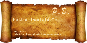Petter Domicián névjegykártya